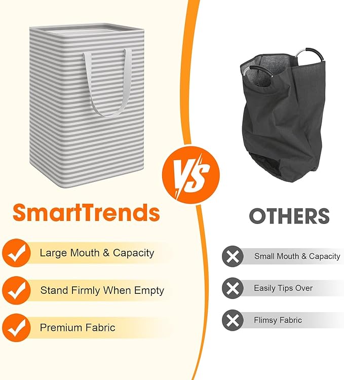 3 Pack Large Laundry Basket,Waterproof & Freestanding Laundry Hamper,Collapsible Clothes Hampers with Easy Carry Long & Reinforced Handles in Bathroom,College Dorm(100Lx3,Gray)