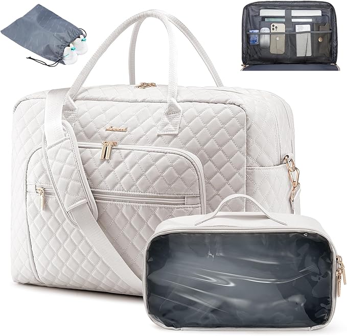 LOVEVOOK Travel Duffle Bag - Women's Weekender Carry On Overnight Laptop & Gym Bag With Toiletry/Shoe Pocket, Hospital Labor Bag