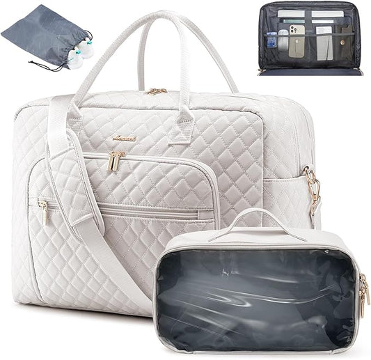 LOVEVOOK Travel Duffle Bag - Women's Weekender Carry On Overnight Laptop & Gym Bag With Toiletry/Shoe Pocket, Hospital Labor Bag