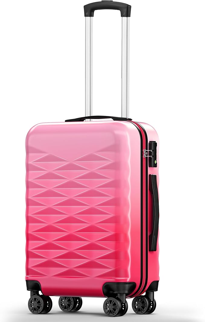 Suitour Carry on Suitcase Airline Approved, Hardside Lightweight Rolling Luggage for Women (20" Carry-on)