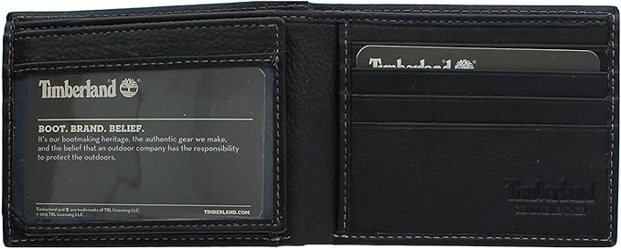 Timberland Men's Wellington Leather Rfid Bifold Commuter Security Wallet