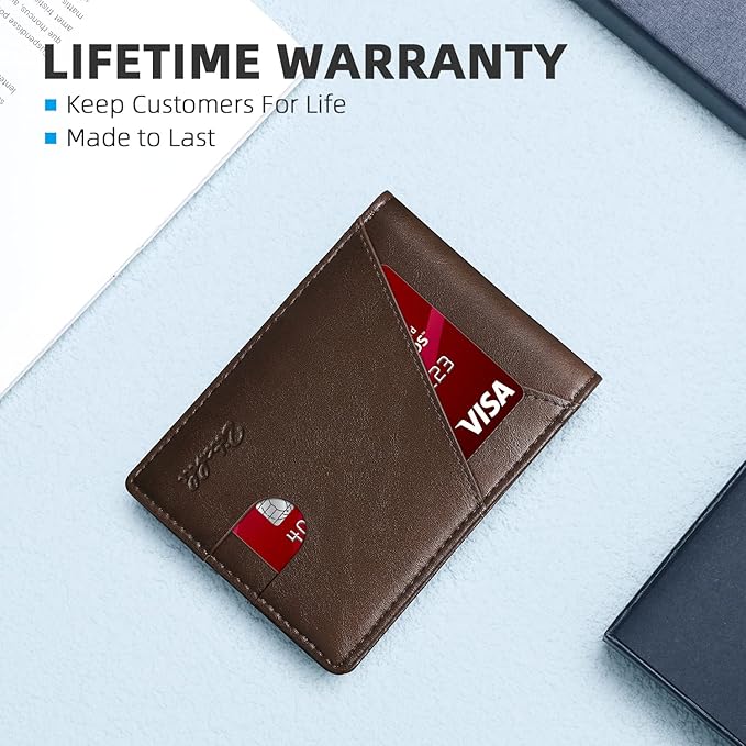 Zitahli Bifold Wallets for Men - Slim RFID Leather Credit Card Holder for 6-11 Cards, Minimalist Thin Wallet with ID Window & Cash Slot,Front Pockt Carteras Para Hombres, Birthday Gifts for Men | Slim, RFID Blocking, Premium, Front Pocket, Gift Box, Le...