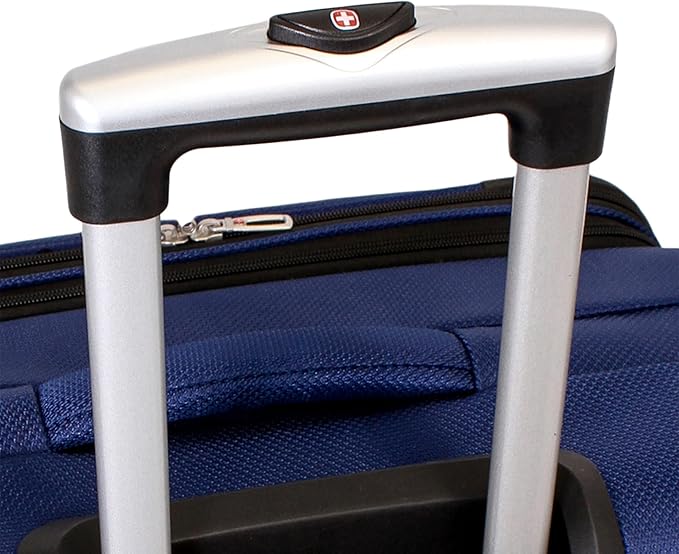SWISSGEAR Sion Softside Expandable Spinner Luggage Durable Lightweight Travel Suitcase, Blue, Carry-On 21-Inch