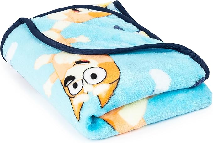 Jay Franco Bluey and Bingo 40 x 50 Inch Plush Travel Throw - Kids Super Soft Bedding