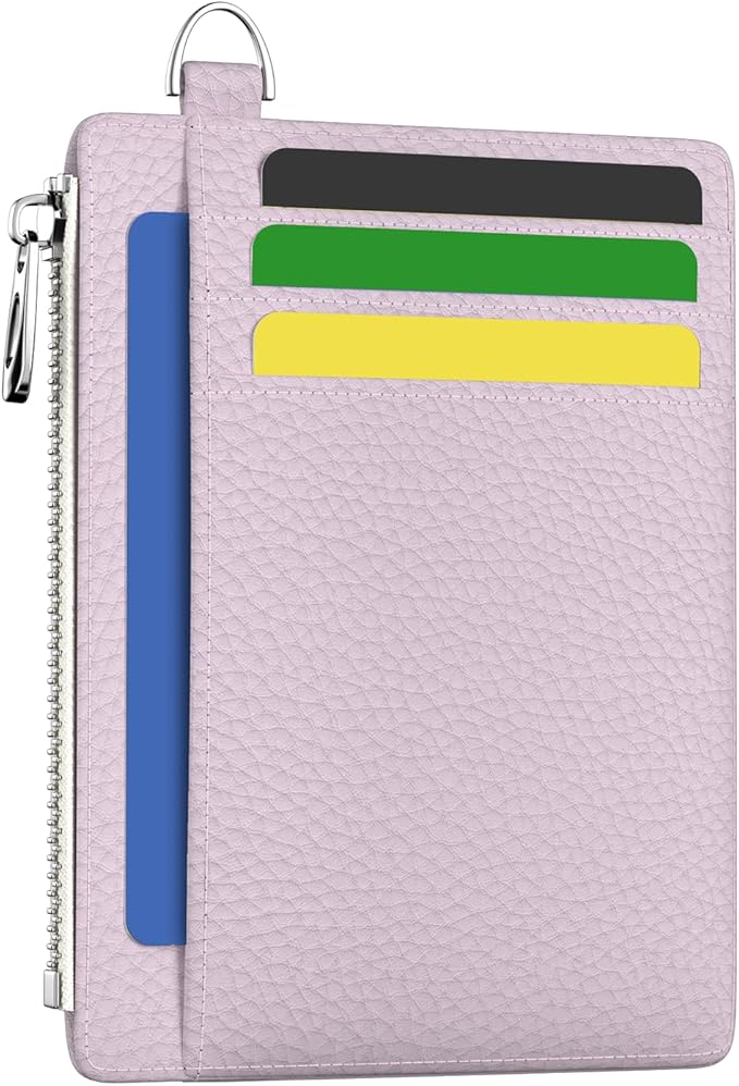 Hancynir Minimalist Small Wallet Women Credit Card Holder, RFID Blocking Slim Mini Card Wallets Cute Front Pocket PU Leather Card Case Thin Travel Zipper Coin Cash Ladies Female Wallet Gifts