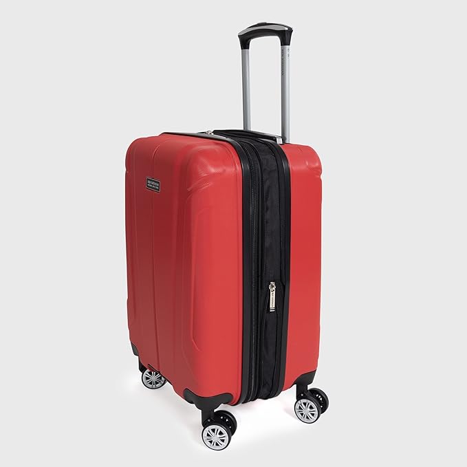 Ben Sherman Derby Spinner Travel Upright Luggage, Lipstick Red, 20-Inch Carry On