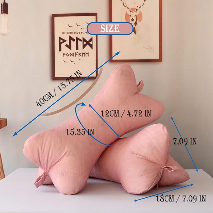 Neck & Cervical Pillows Dog Bone Shaped Travel Neck Pillows With Washable Removable Cover Have Loops On Either End For Car Bus Truck Driving Comfort Head Rest Support Neck Chiropractic Pillow ( Color