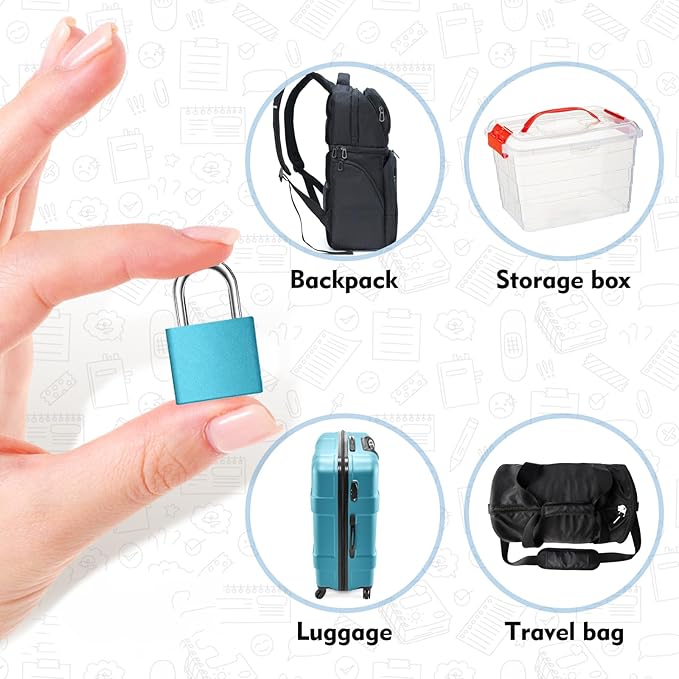 6Pcs Luggage Locks Small Suitcase Locks with Keys Plastic-Covered Mini Padlock for Suitcase Backpack Box Bag