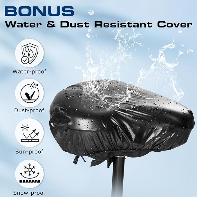Zacro Bike Seat Cushion - Gel Padded Bike Seat Cover for Men Women Comfort, Extra Soft Exercise Bicycle Seat Compatible with Peloton, Outdoor & Indoor Bike Saddles