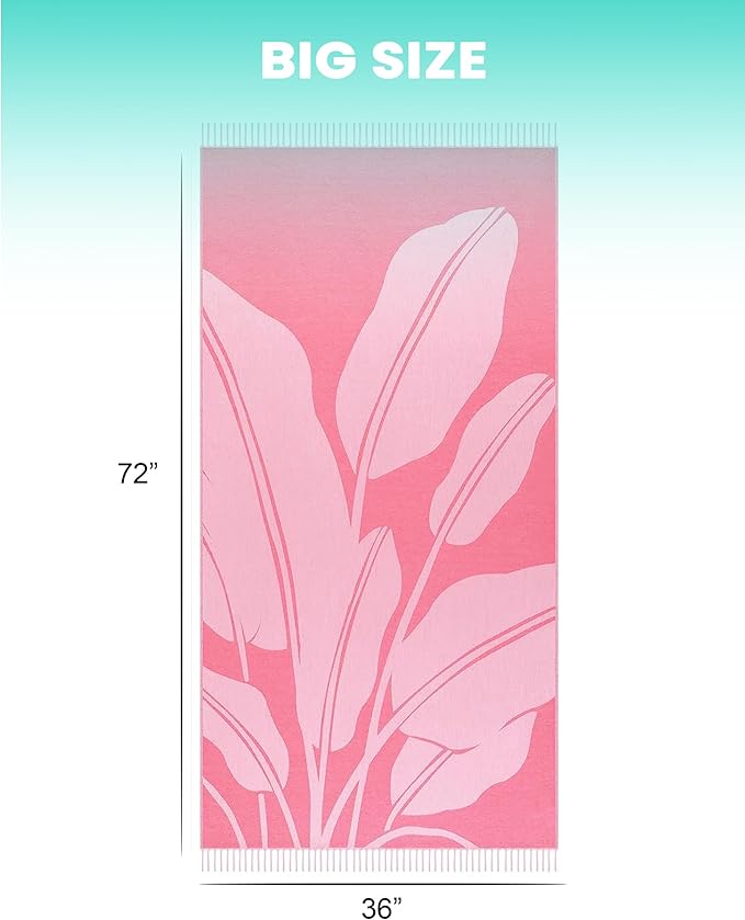 Antfuny 2 Pack Turkish Beach Towel Quick Dry Absorbent Lightweight Thin Bathroom Bath Pool Swim Towels Extra Large Oversized Sand Free Towel Beach Accessories Essentials Stuff Adults Gift Yellow Pink