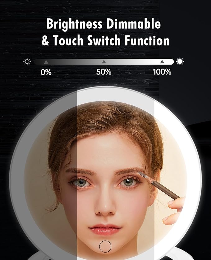 FASCINATE Magnifying Mirror 30X 1X Double Sided Magnification Makeup Vanity Mirror Rechargeable Lighted Mirror with 3 Color Setting Adjustable Rotation LED Vanity Desk Mirror