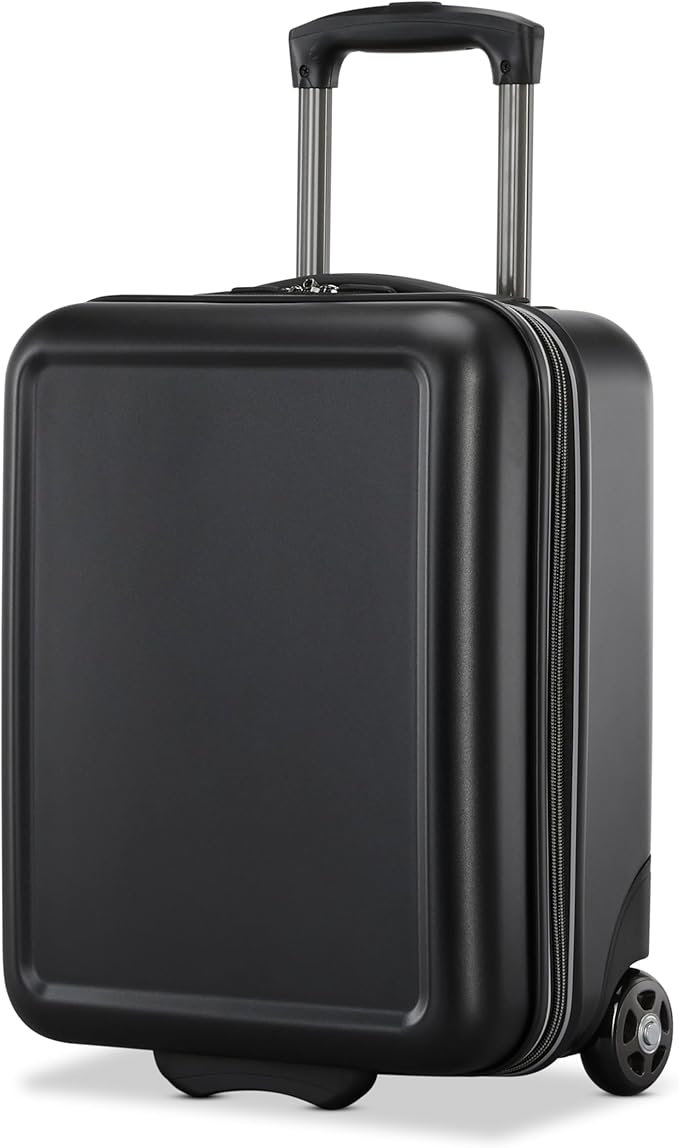 American Tourister Fathead Underseater Carry-On Luggage - Airline Approved - Customize with Favorite Sports or Character Decal - Durable ABS Hardshell - RightHeight™ Adjustable Handle - Black