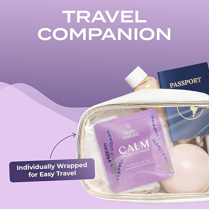 Body Restore Heated Eye Mask 5 Pack – Easter Basket Stuffers, Easter Birthday Gifts for Women & Men, Steam Warm Compress for Dry Eyes, Stye Eye Treatment, Eye Patch – Lavender