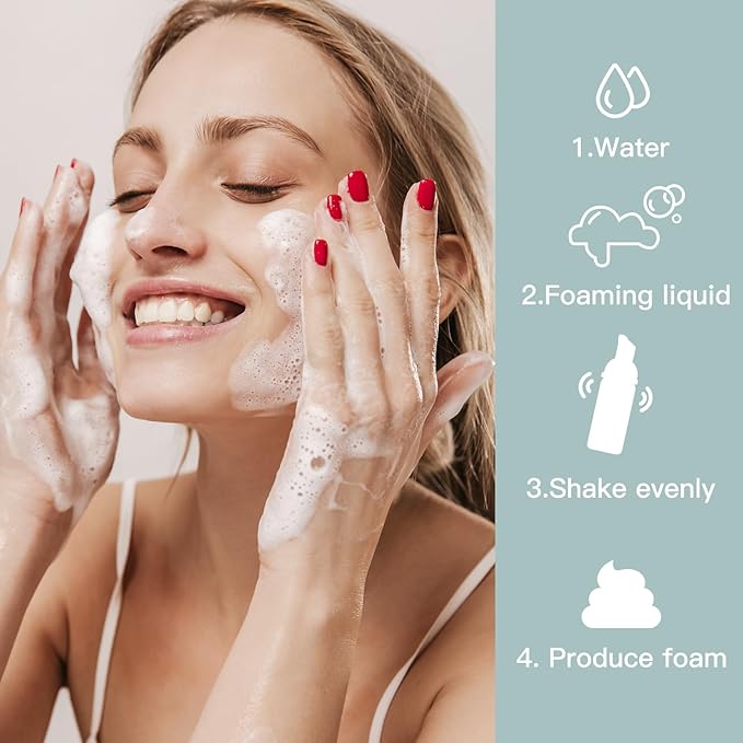 Foam Bottles, 2oz Foaming Pump Dispensers, Empty Travel Soap Mousse Bottle for Lash Cleanser, Shampoo (4PCS, 60ml)
