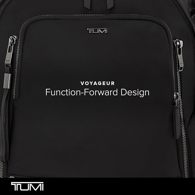 TUMI - Voyageur Celina Backpack - Women's Work and Travel Bag - 16.0" X 10.6" X 6.5" - Holds Up to 16" Laptop - Black & Gunmetal Hardware