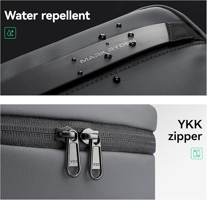 MARK RYDEN Toiletry Bag for Men, Travel Toiletry Organizer Dopp Kit Water-resistant Shaving Bag for Toiletries Accessories (Dark Grey)
