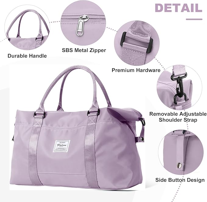 HYC00 Travel Duffel Bag,Carry-on Overnight Weekender Bags for Women,Sports Tote Gym Bag with Wet Pocket