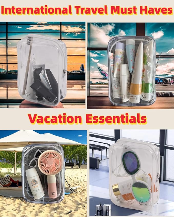 2 Packing Cubes 1 Quart Size Travel Bag TSA Approved Toiletry Bag Clear Small Purse Pouch International Long Flight Must Haves for Toiletries Makeup Liquids Airplane Europe Vacation Essentials