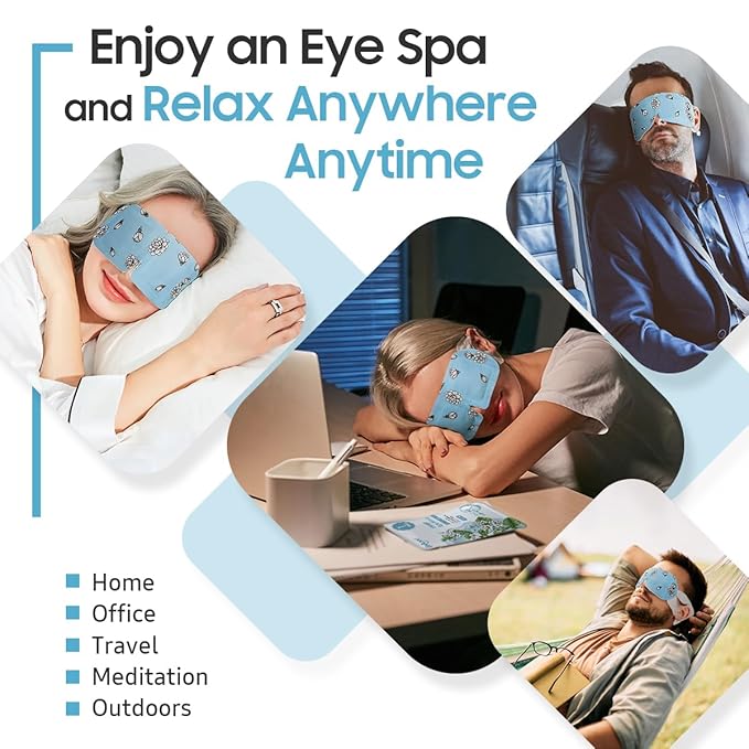 20Packs Steam Eye Mask, Heated Eye Mask Warm Compress for Eyes, Disposable Self Heating Steam Mask for Home, Sleep, Spa, Travel Essentials & Relaxation Gifts, Valentine's Day Gifts (Jasmine)