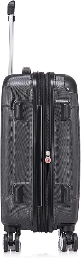 Rockland London Hardside Spinner Wheel Luggage Set, Black, Carry-On 20-Inch and Tote 14-Inch (F1902-BLACK)
