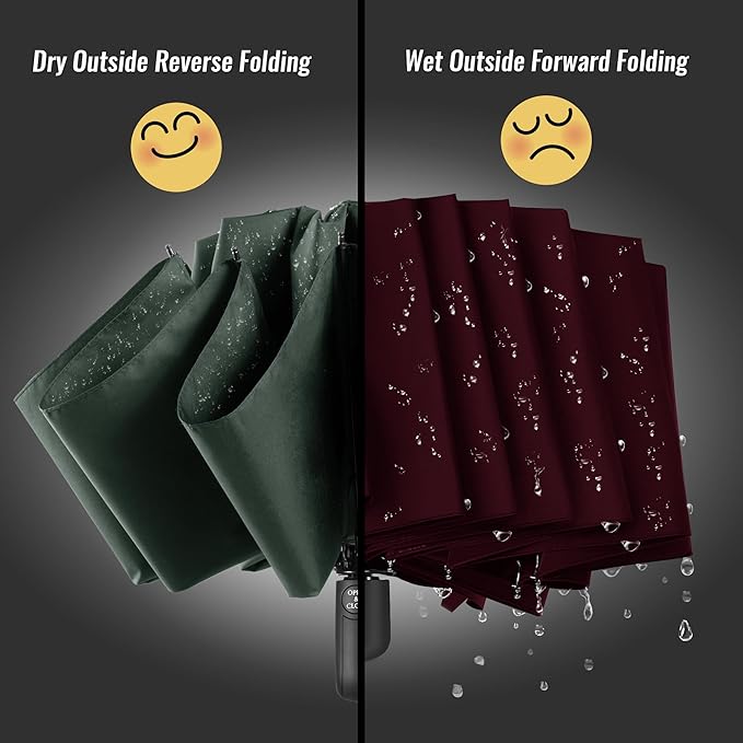 Conlun Travel Inverted Umbrella Compact Windproof- Automatic reverse Umbrellas for Rain - Folding Portable 10 Ribs Large Umbrella