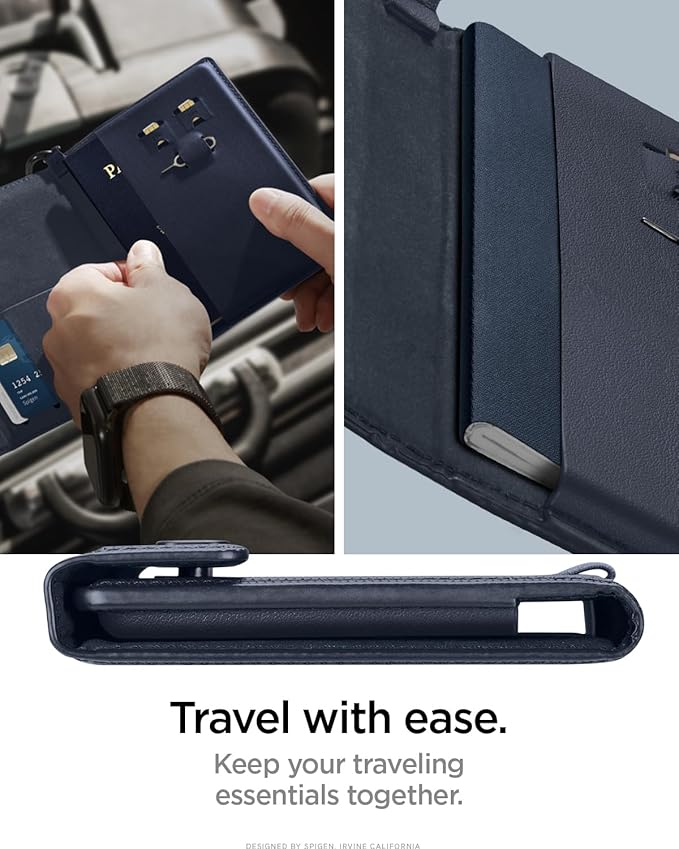 Spigen Life for Passport Card Cover Holder with RFID Blocking Technology Wallet Travel Documents Organizer Protector Accessories, SIM Card Pin Included