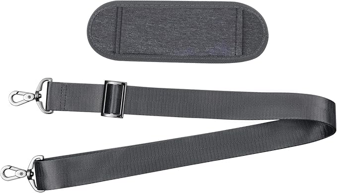 MOSISO 56 inch Shoulder Strap, Adjustable Thick Soft Universal Replacement Non-Slip Fit Padded with Metal Swivel Hooks for Laptop Shoulder Bag/Laptop Messenger Bag/Crossbody Bag, Space Gray