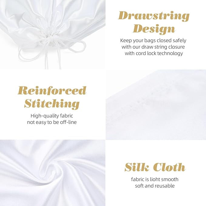 3 Pack Dust Bags for Purses and Handbags，Silk Purse Dust Bags for Storage， With Drawstring Large Dust Bags for Handbag， Dust Covers for Purse Shoes Boots