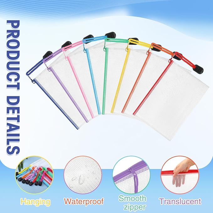 Jetec 32 Pcs Mesh Zipper Bags Toy Storage Bikini Organizer Bag Bolsas Para Guardar Trajes De Bano Waterproof Zipper Reusable Pouch Puzzle Multipurpose for Storage Office(Cute Color,5.1 x 4.1 Inch)