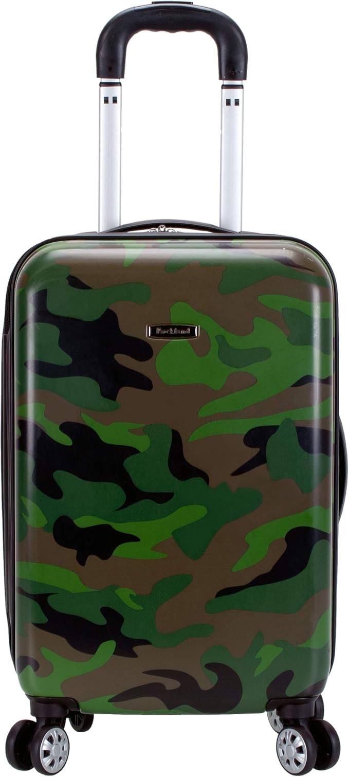 Rockland Safari Hardside Spinner Wheel Luggage, CAMO, 3 Piece (20"/24"/28")