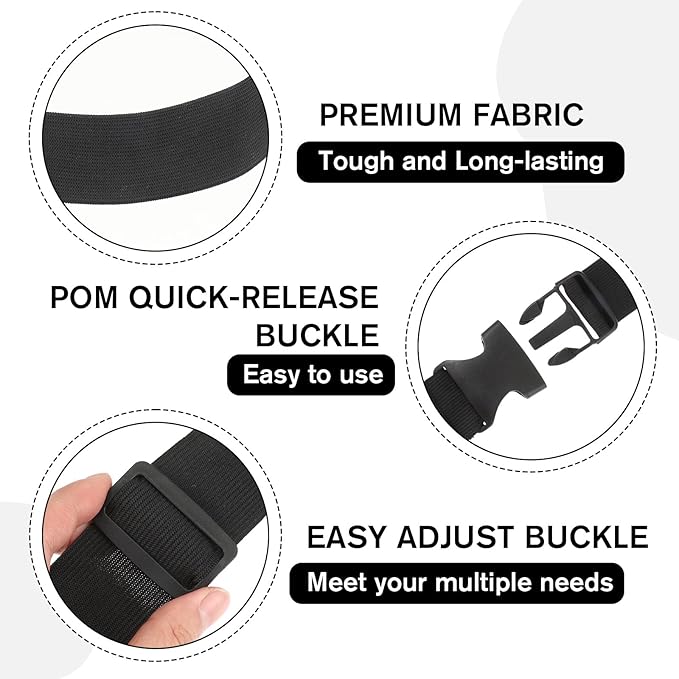 4 Pcs Add a Bag Luggage Straps Adjustable Suitcase Strap Belt Connector Travel Packing Accessories Attachment for Connecting Two Packages Suitcases Together (Black)