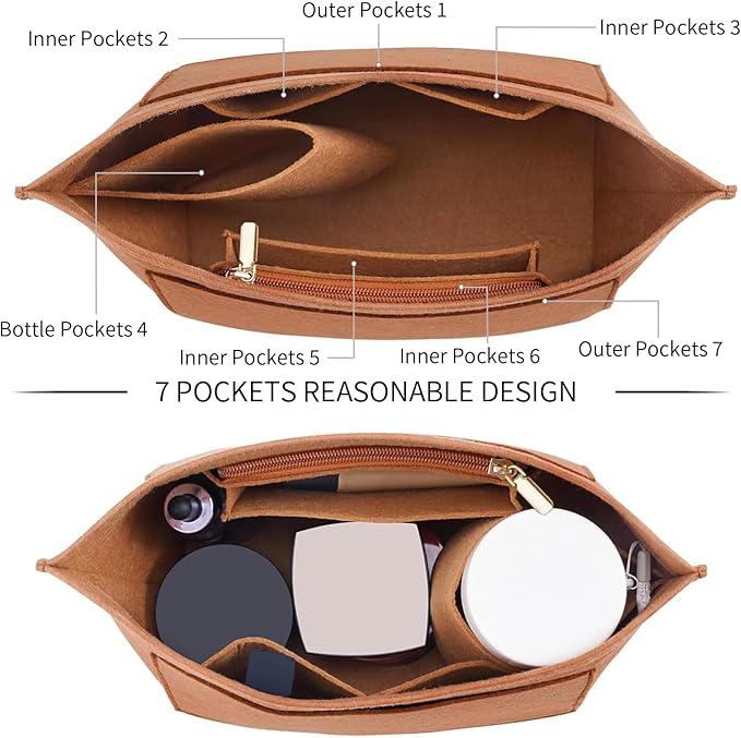 LOUKAYCCI Purse Organizer Insert for Le Pliage Medium Handbags Insert（EarthColor, Medium）