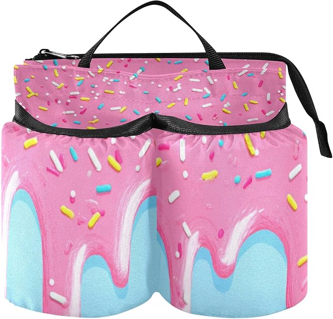 Luggage Cup Holder for Suitcases Free Hands Travel Cup Holder Portable Suitcase Cup Drink Holder Luggage Cup Caddy Bag Carrier Cartoon Dripping Frosting