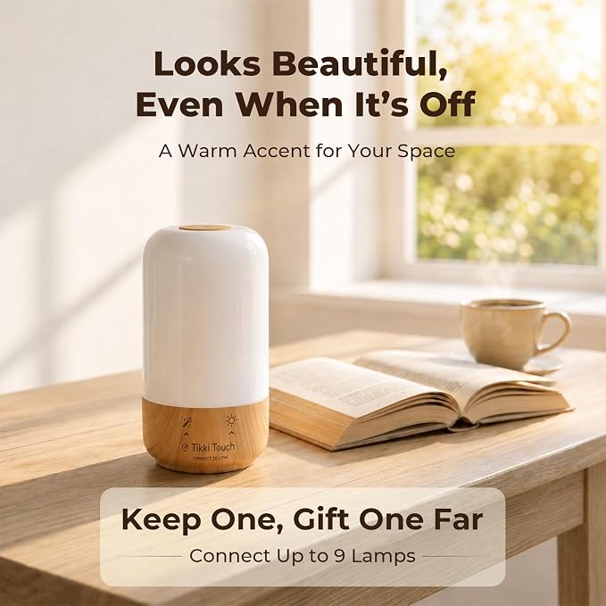 Tikkitouch Long Distance Lamps Set of 3 WiFi & Bluetooth Connected Long Distance Relationship Gift for Mom, Friends, Family, and Parents