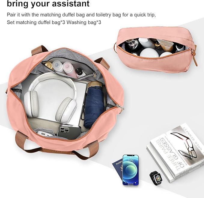 Joyway 24 Inch Checked Luggage, Expandable Suitcase with Spinner Wheel, 3 Piece Hard Shell Luggage Set with TSA Lock(Pink)
