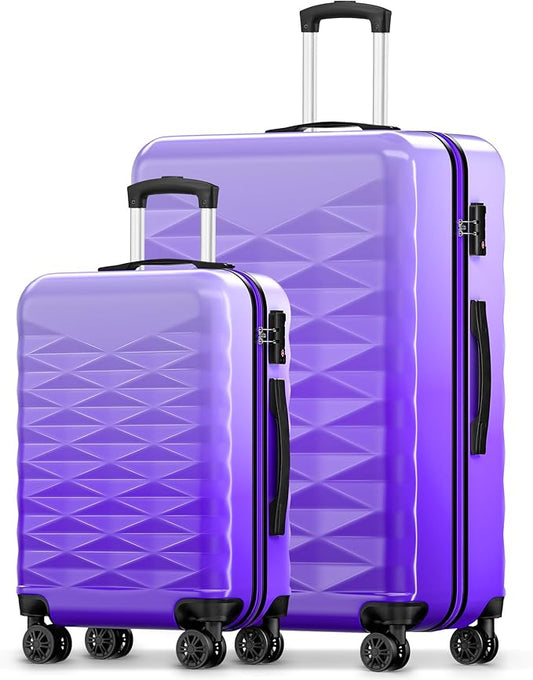 Suitour Luggage Sets 2 piece, Hardshell Lightweight Travel Suitcase with Spinner Wheel 20/28 inch Travel Suitcase set…