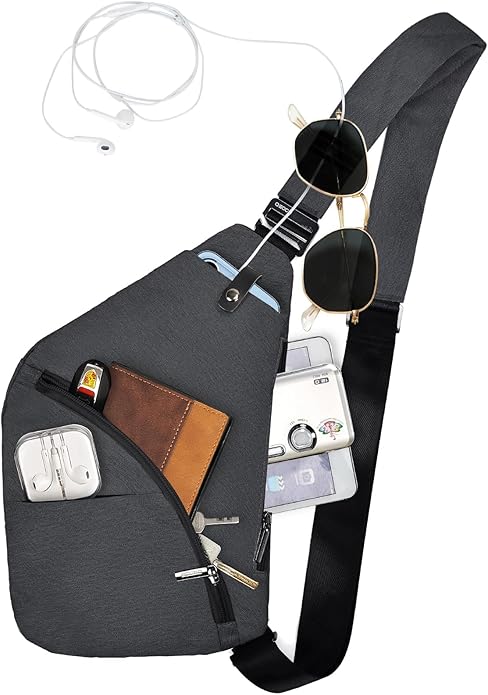 OSOCE Crossbody Sling Bag, Water-Resistant Anti Theft Chest Pack, Minimalist Commuter Daypack for Travel Hiking Work