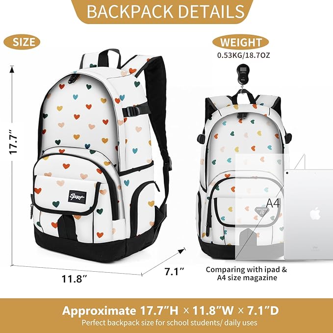 rickyh style School Backpack Travel Bag for Men & Women Lightweight College Back Pack with Laptop Compartmen