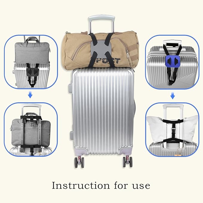 Luggage Straps for suitcases，Luggage Straps Bag Bungees for Add a Bag Easy to Travel （Grey）