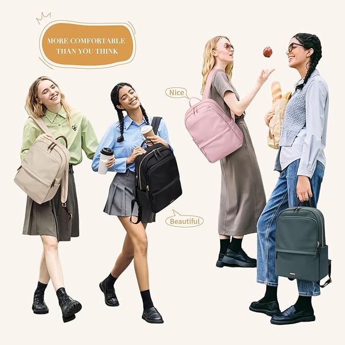 GOLF SUPAGS Women Laptop Backpack Casual Daypack for Work Travel College Backpack Purse Fits 14 Inch Notebook (Atrovirens)