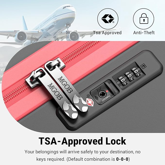 24 Inch Medium Checked Luggage, Hardside Rolling Suitcase with 4 Spinner Wheels & TSA Approved Lock,PC Hard Case Lightweight Carry Luggage for Travel