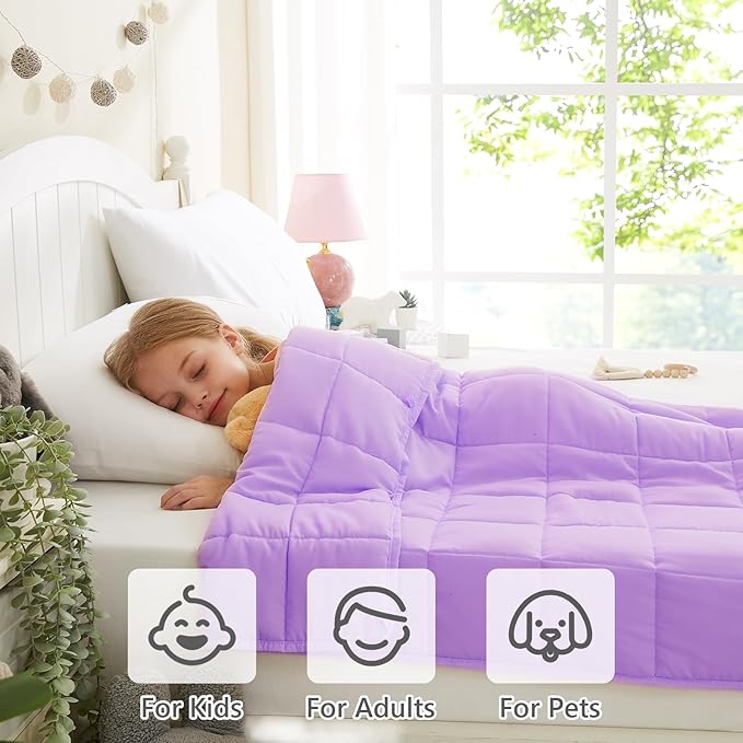 L'AGRATY Weighted Blanket - 36"x48" 3lbs Microfiber Material with Glass Beads Small Blanket for All-Season Summer Fall Winter Soft Thick