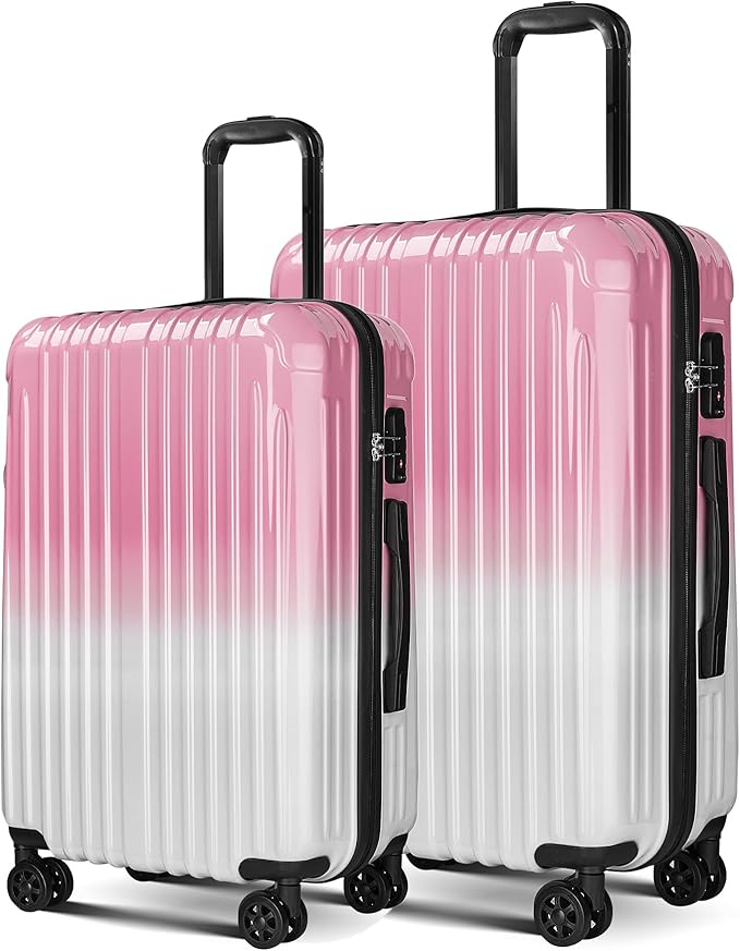 Carry on Luggage 2 Piece（20in/24inch - Airline Approved Suitcases with Spinner Wheels, Built-In TSA Lock，Hard Shell Expandable Suitcases