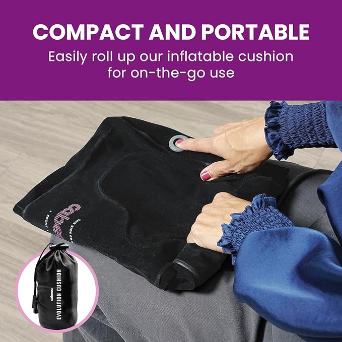 Cabeau Evolution Cushion Portable & Lightweight Inflatable Seat Cushion - Ideal for Office Chairs, School Bleachers, Stadium Seats, and Wheelchairs - Comfort on The Go (Pack of 2)