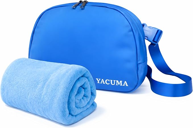 Travel Blanket Airplane – Ultra Soft Flannel 40”x60”, Cozy Compact Blanket with Organizer Bag, Lightweight Comfort for Flights & Home