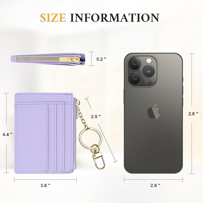 Sodsay Card Case Slim Front Pocket Wallet for Women Credit Card Holder with Keychain | Slim, Front Pocket, Credit Card Holder, with Keychain