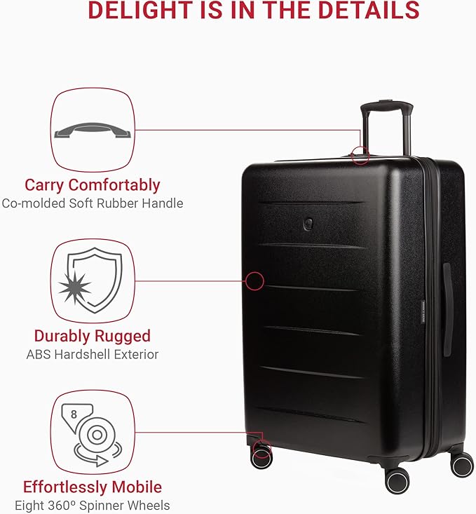 SwissGear 8020 Eclipse Collection Hardside Expandable Luggage – Black