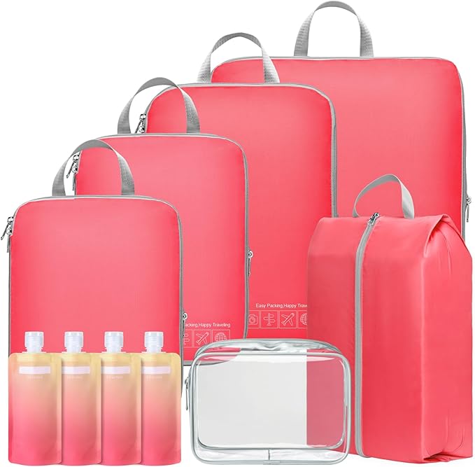 Cambond Compression Packing Cubes for Travel Women - Lightweight Luggage Organizers Bag Packing Cubes for Carry on Suitcases
