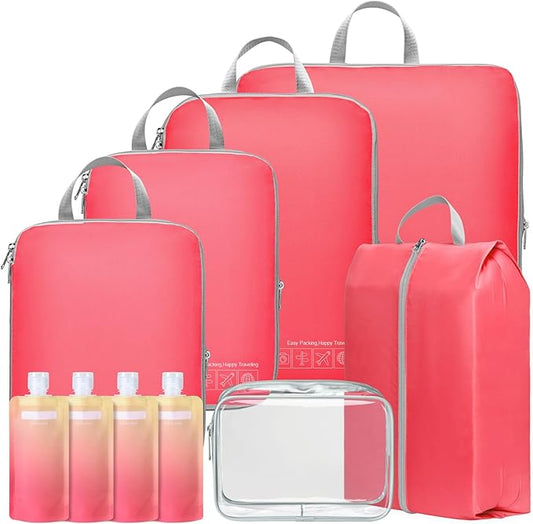 Cambond Compression Packing Cubes for Travel Women - Lightweight Luggage Organizers Bag Packing Cubes for Carry on Suitcases