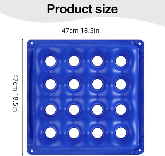2-Pack Inflatable Seat Cushions, Pressure Relief Waffle Cushion, Ideal for Long Sitting, Office Chairs, Car Seats, Wheelchair Cushions, Comes with 2 Air Pumps, Portable and Comfortable